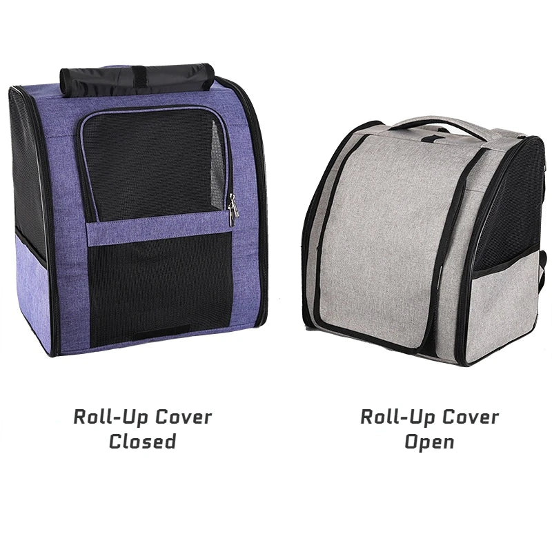 Breathable Mesh Lightweight Cat Backpack Carrier Portable Travel Bag for All Breeds with Zipper Closure Medium to Soft Oxford Cloth